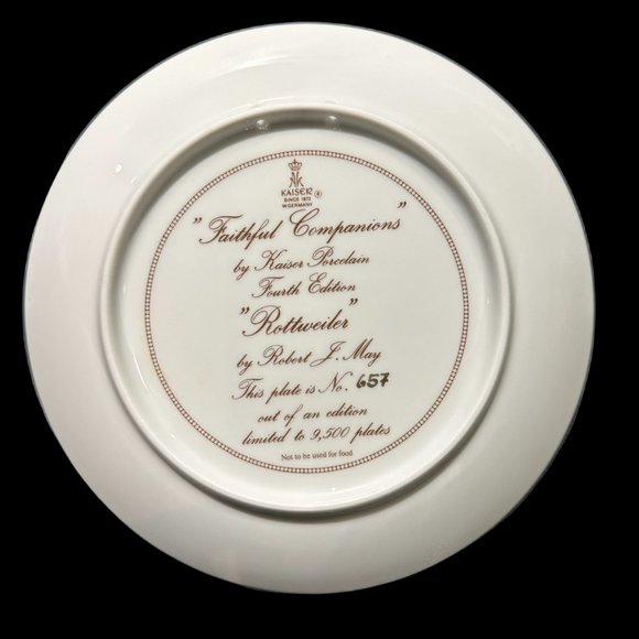 Vintage Collector Plate "Faithful Companions" by Kaiser Porcelain, 4th Edition - Picture 2 of 2